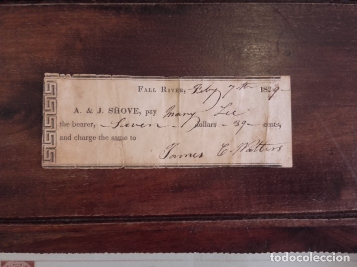 Documentos bancarios: 1829 Cheque A. & J. Shove - Foto 1