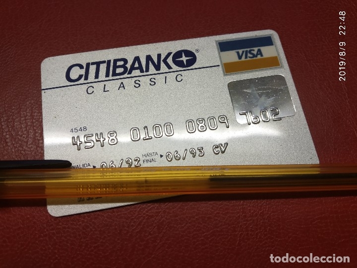 Documentos bancarios: CITIBANK TARJETA DE CREDITO VISA 1992. - Foto 1