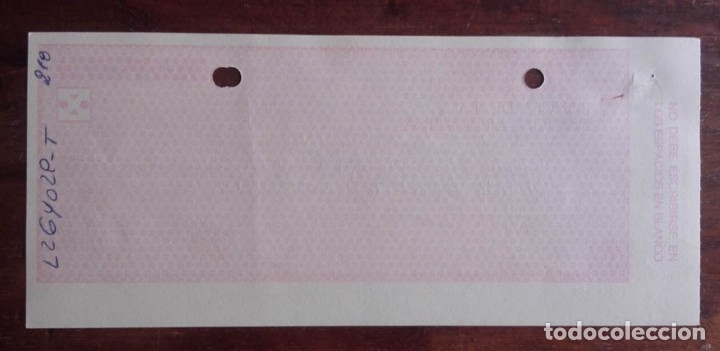 Documentos bancarios: 1993, Cheque Banco de la Naci&oacute;n Argentina - Foto 2