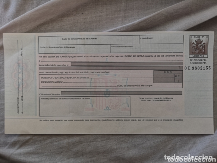 Documentos bancarios: Letra de cambio nueva clase 7&deg; - Foto 1
