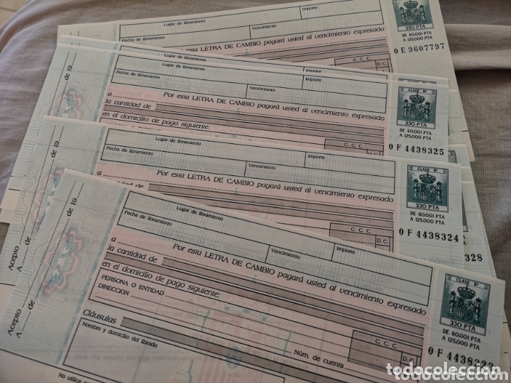 Documentos bancarios: Lote 10 letras de cambio clase 9&deg; - Foto 1