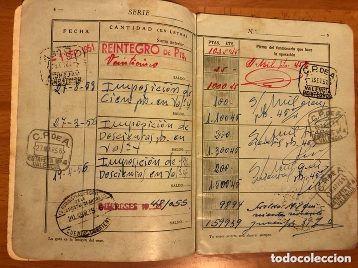 Documentos bancarios: Libreta corriente caja postal de ahorros 1948 - Foto 4