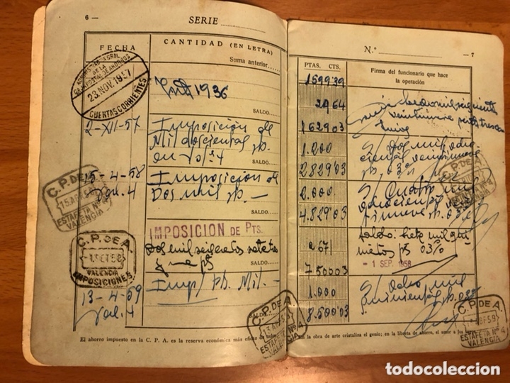 Documentos bancarios: Libreta corriente caja postal de ahorros 1948 - Foto 5