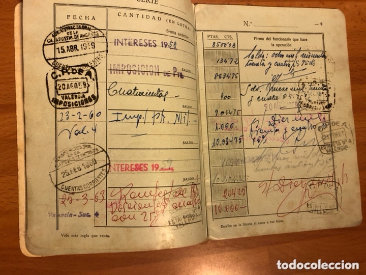 Documentos bancarios: Libreta corriente caja postal de ahorros 1948 - Foto 6