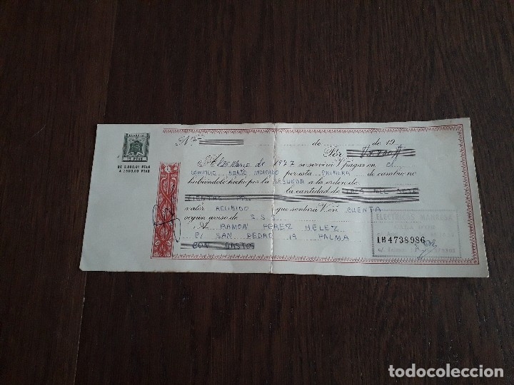 Documentos bancarios: letra de cambio antigua, a&ntilde;os 70 - Foto 1