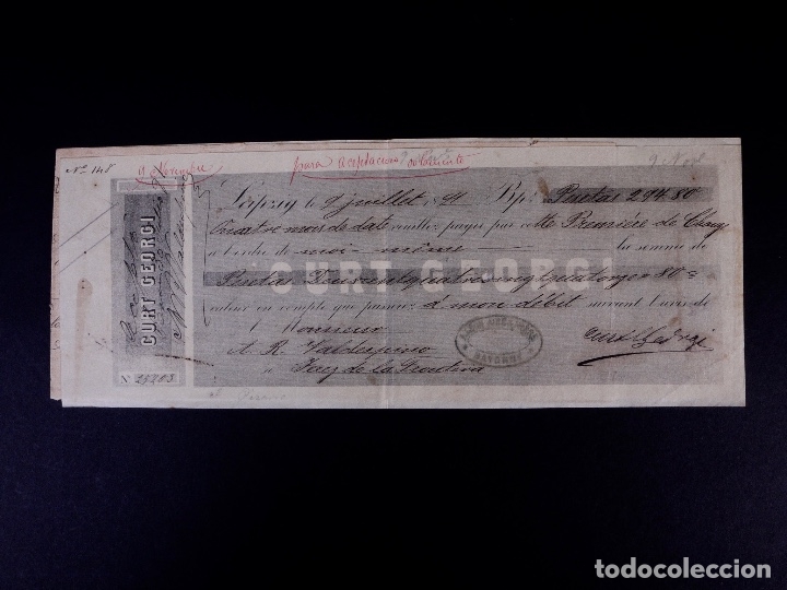 Documentos bancarios: CURT GEORGI 1891. LETRA DE CAMBIO - Foto 1