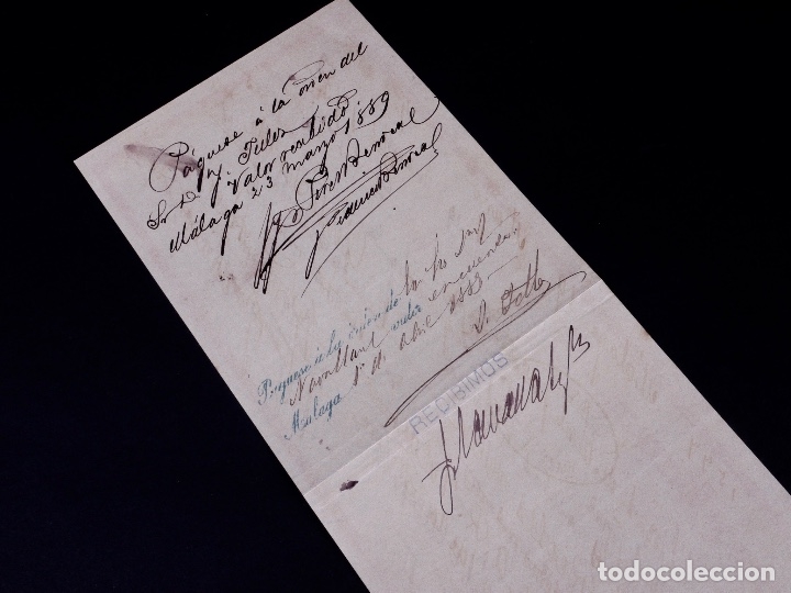 Documentos bancarios: P&Eacute;REZ Y BERROCAL. M&Aacute;LAGA 1889. LETRA DE CAMBIO - Foto 2