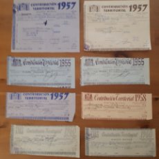 Documentos bancarios: LOTE 8 CONTRIBUCIÓN TERRITORIAL FINALES 50, PRINCIPIOS 60 SALOMÓ, DONAIRE. Lote 191652125