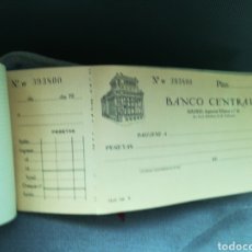 Documenti bancari: BANCO CENTRAL MADRID TALONARIO CHEQUE CON MATRIZ. Lote 193076070