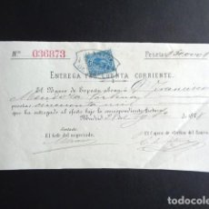 Documentos bancarios: AÑO 1878. LETRA DE CAMBIO BANCO DE ESPAÑA. TALÓN 50.000 PESETAS.