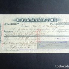 Documentos bancarios: AÑO 1911. LETRA DE CAMBIO D. FERNANDEZ Y HERMANOS. CÁRDENAS, CUBA. A PRAVIA. . Lote 194000296