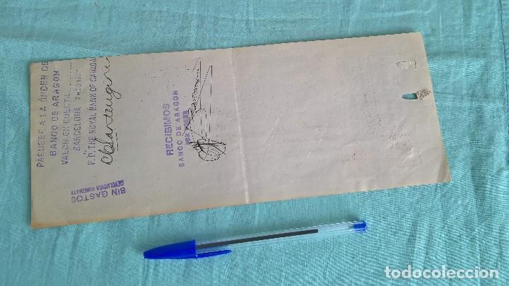 Documentos bancarios: Letra 1931..Banco de Aragon..Compa&ntilde;ia del Gramofono - Foto 2