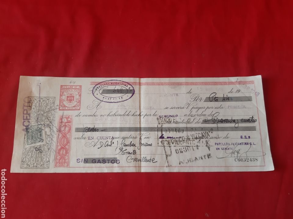 Documentos bancarios: Letra de cambio 15 de marzo de 1948 - Foto 1