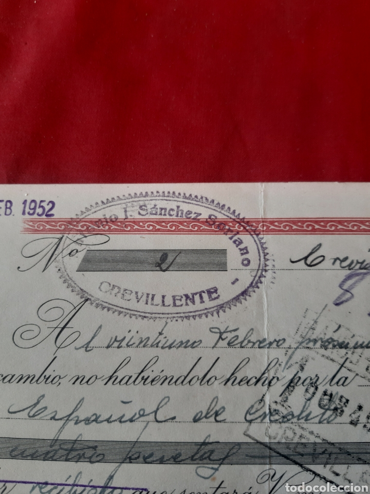 Documentos bancarios: Letra de cambio 25 de enero 1952 - Foto 3