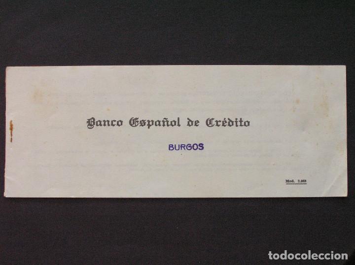 Documentos bancarios: TALONARIO BANCO ESPA&Ntilde;OL DE CREDITO BURGOS A&Ntilde;OS 40 - FALTA 1 TALON
