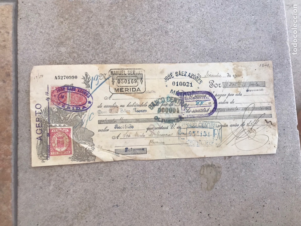 Documentos bancarios: Pagar&eacute; bancario. M&eacute;rida. 1935. - Foto 1
