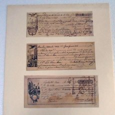 Documentos bancarios: 3 LETRAS DE CAMBIO . 1810-1824 . CÁMARA OFICIAL DE COMERCIO DE BARCELONA . REPRODUCCION FACSIMIL. Lote 209256601