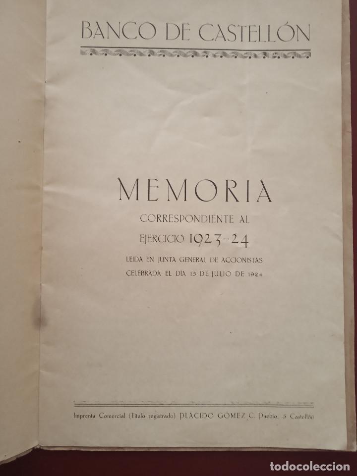 Documentos bancarios: banco de castellon memoria correspondiente al ejercicio 1923 - 24 - Foto 2