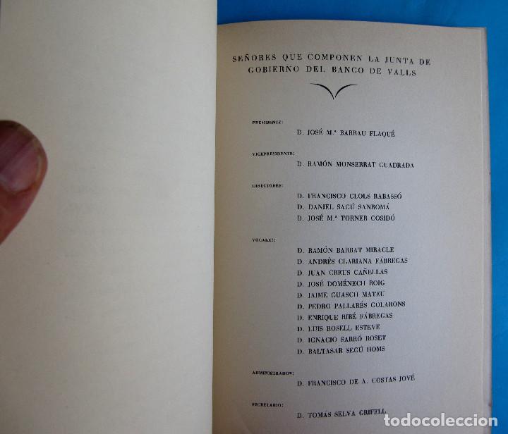 Documentos bancarios: MEMORIA BALANCE. BANCO DE VALLS. EJERCICIO, 1956. - Foto 4