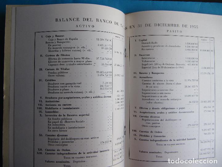 Documentos bancarios: MEMORIA BALANCE. BANCO DE VALLS. EJERCICIO, 1955. - Foto 4