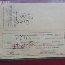 Documentos bancarios: ESTADOS UNIDOS. PAGARÉ ANTIGUO 1933. DES MOINES, IOWA RAILROAD. Lote 212872035