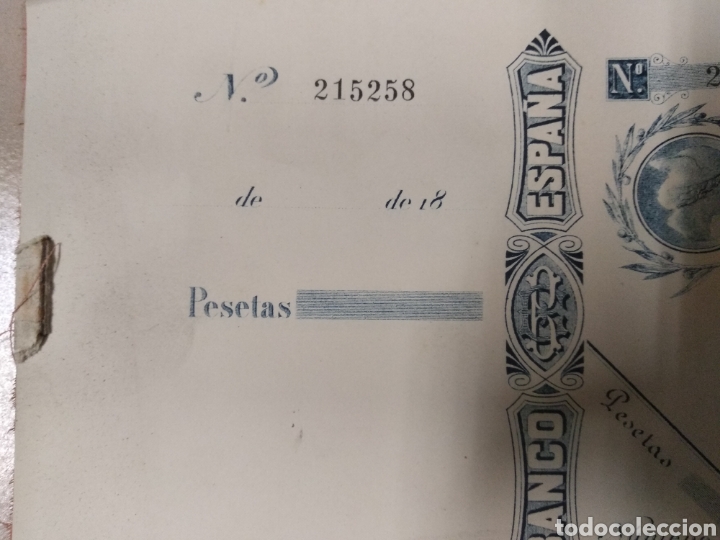 Documentos bancarios: Talonario banco de Espa&ntilde;a XIX - Foto 2