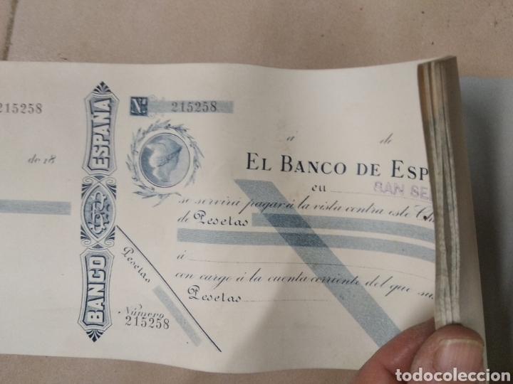 Documentos bancarios: Talonario banco de Espa&ntilde;a XIX - Foto 3