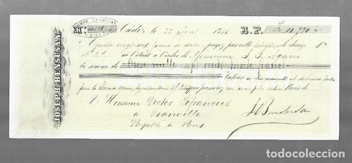 Documentos bancarios: LETRA DE CAMBIO. JOSEPH BENSUSAN. CADIZ. 1868 - Foto 1
