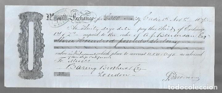 Documentos bancarios: LETRA DE CAMBIO. A.J.BENSUSAN. CADIZ. 1873 - Foto 1