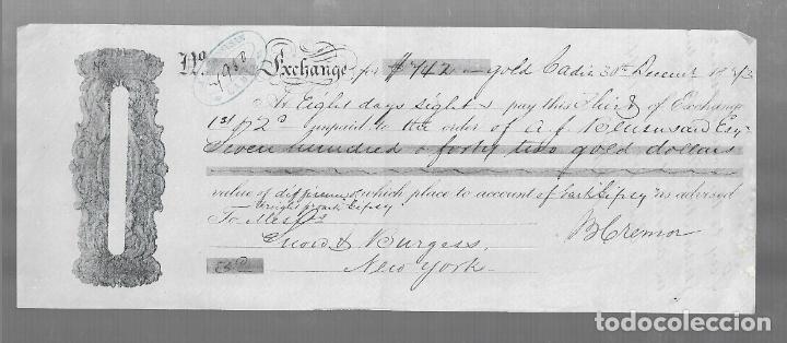 Documentos bancarios: LETRA DE CAMBIO. A.J.BENSUSAN. CADIZ. 1873 - Foto 1