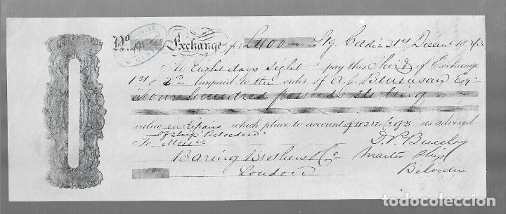 Documentos bancarios: LETRA DE CAMBIO. A.J.BENSUSAN. CADIZ. 1873 - Foto 1