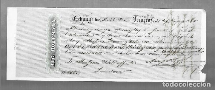 Documentos bancarios: LETRA DE CAMBIO. A.J.BENSUSAN. CADIZ. 1873 - Foto 1