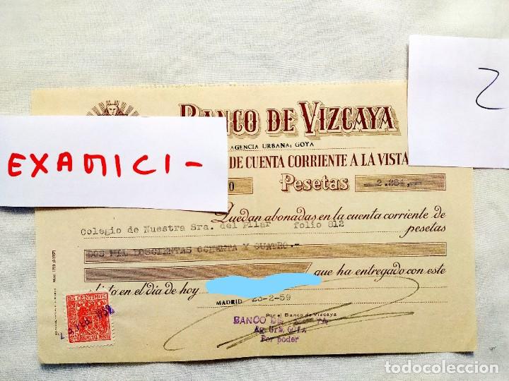 Documentos bancarios: 1959 - CHEQUE DE ABONO DE MATR&Iacute;CULA DEL COLEGIO DEL PILAR DE MADRID - Foto 1