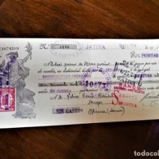 Documentos bancarios: LETRA DE CAMBIO 9-2-1934 DE VICENTE ALIQUES, JÁTIVA (VALENCIA) BANCO HISPANO AMEOFERTA 5 X 8 €