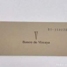 Documentos bancarios: ANTIGUO TALONARIO DEL BANCO DE VIZCAYA- SIN USAR. Lote 246355755