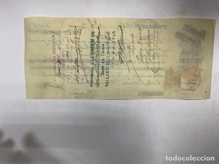 Documentos bancarios: BILBAO, 1909. LETRA DE CAMBIO. BARBIER HERMANOS. - Foto 2