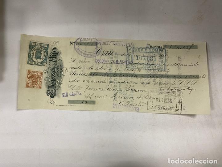 Documentos bancarios: O&Ntilde;ATE - GUIPUZCOA. LETRA DE CAMBIO. ELORZA E HIJO. - Foto 1