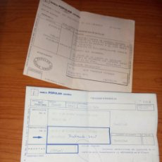 Documentos bancarios: DOS DOCUMENTOS BANCARIOS DEL BANCO POPULAR ESPAÑOL DE 1977-76