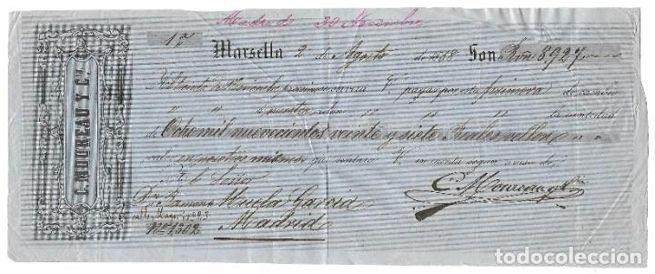 Documentos bancarios: 1858 LETRA DE CAMBIO MADRID - MARSELLA - Foto 1