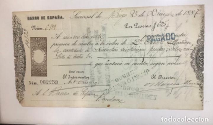 Documentos bancarios: GIRO O LETRA DE CANBIO DE 1887, ORIGINAL - Foto 2