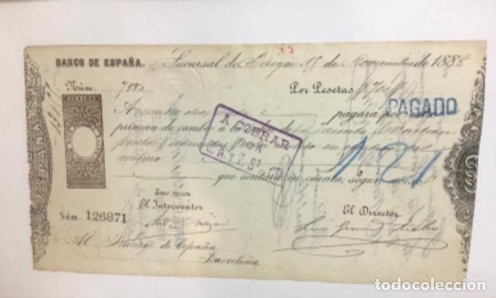 Documentos bancarios: GIRO O LETRA DE CAMBIO DE 1888, ORIGINAL - Foto 2