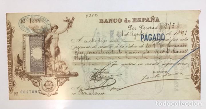Documentos bancarios: GIRO O LETRA DE CAMBIO DE 1897, ORIGINAL - Foto 2