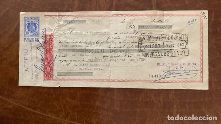 Documentos bancarios: 2 Letras de cambio - 1963- Clase 9 - Clase 11 - Foto 2