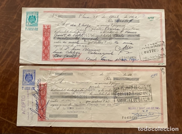 Documentos bancarios: 2 Letras de cambio - 1963- Clase 9 - Clase 11 - Foto 1