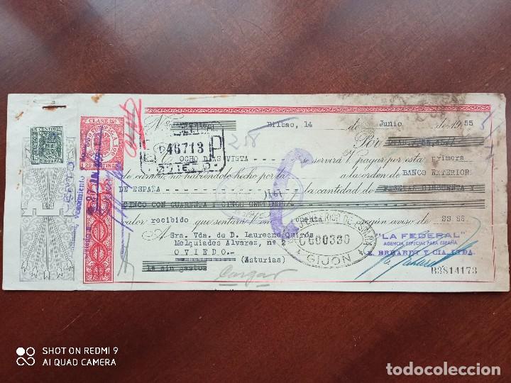 Documentos bancarios: LETRA DE CAMBIO BILBAO ASTURIAS 1955 - Foto 1