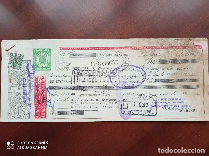Documentos bancarios: LETRA DE CAMBIO BILBAO ASTURIAS 1955 - Foto 1