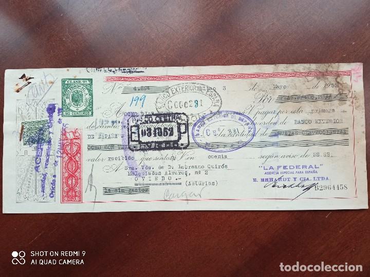 Documentos bancarios: LETRA DE CAMBIO BILBAO ASTURIAS 1955 - Foto 1