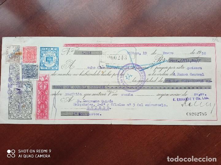 Documentos bancarios: LETRA DE CAMBIO BILBAO ASTURIAS 1950 - Foto 1