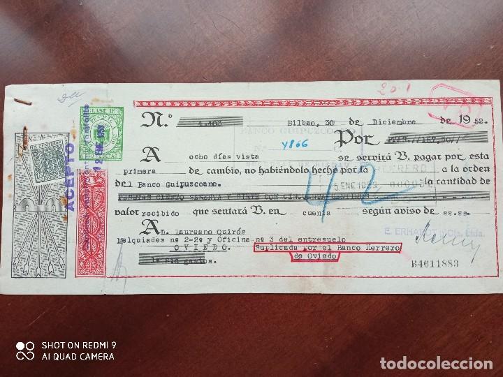 Documentos bancarios: LETRA DE CAMBIO BILBAO ASTURIAS 1952 - Foto 1