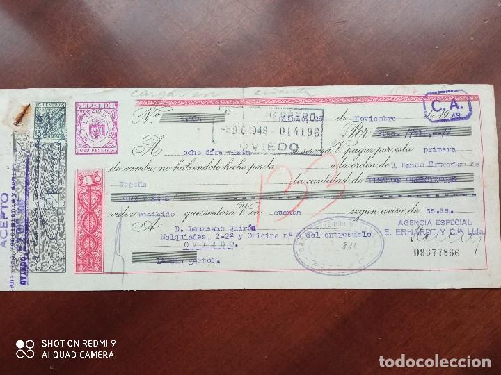 Documentos bancarios: LETRA DE CAMBIO BILBAO ASTURIAS 1949 - Foto 1
